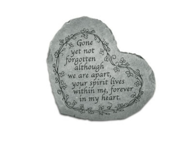 Garden Stone - Heart - Gone Yet Not Forgotten