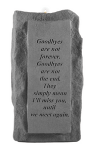 Memorial Garden Stone - Tall Votive Candle Holder - Multiple Sentiments Available