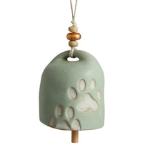 Load image into Gallery viewer, Inspired Bell - Paw Prints - Hanging Decoration - Ceramic and Metal