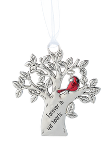 Ornament - Tree with Cardinal Charm - Multiple Verses Available