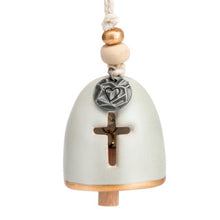 Load image into Gallery viewer, Mini Inspired Bell - Blessed - Hanging Decoration - Ceramic and Metal