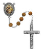 Rosary - St. Anthony - Olive Wood with Portrait Center