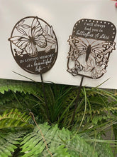 Load image into Gallery viewer, Garden Stake-Butterfly Pics Choice of 2 verses