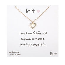 Load image into Gallery viewer, Necklace-Faith Heart Necklace Gold or Silver