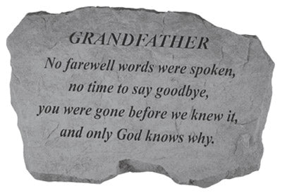 Garden Stone-Beloved Grandfather-choice of 2 verses