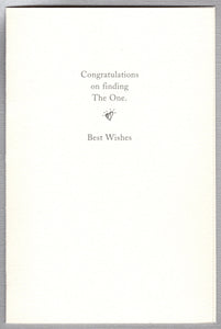 Greeting Card - Engagement - "Congratulations on finding The One"