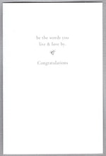 Load image into Gallery viewer, Greeting Card - Wedding - &quot;...words you live &amp; love by.&quot;