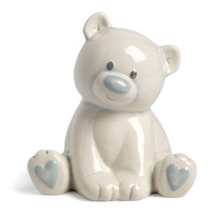 Coin Bank - Teddy Bear - Ceramic - Blue or Pink