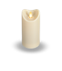 LIght-Ivory LED Water Resistant Resin Pillar Candle 7"