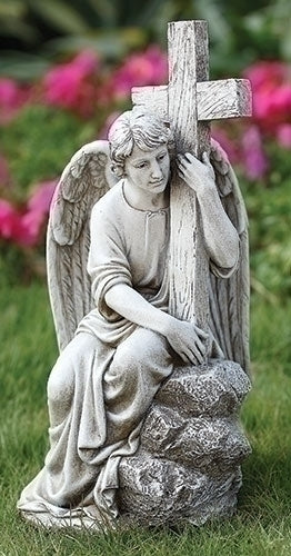 Statuary-Male Angel with Cross