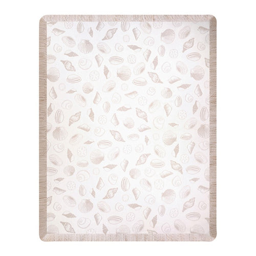 Throw/Tapestry - Seashells - Natural Rayon Bisq - 100% Cotton - 50