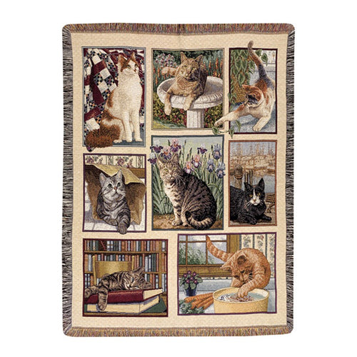 Throw/Tapestry - Kitty Corner - 100% Cotton - 50