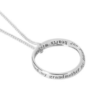 Necklace - Eternal Love Mobius Strip - "Dear Grandmother" - 18" Chain