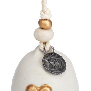 Mini Inspired Bell - Love - Hanging Decoration - Ceramic and Metal