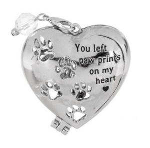 Pet In Remembrance Anywhere Charm - You left paw prints on my heart