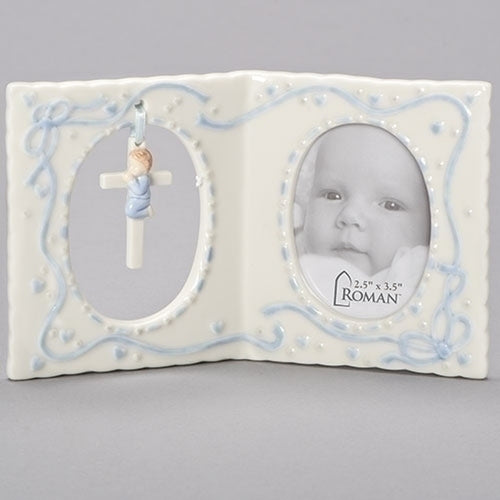 Picture Frame - Baby (Girl or Boy) - Porcelain with Pink or Blue Accents - 2.5