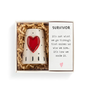 Mini Inspired Bell - Survivor - Hanging Decoration - Ceramic and Metal