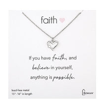 Load image into Gallery viewer, Necklace-Faith Heart Necklace Gold or Silver