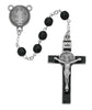 Rosary -  St. Benedict Round Glass Black beads