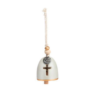 Mini Inspired Bell - Blessed - Hanging Decoration - Ceramic and Metal