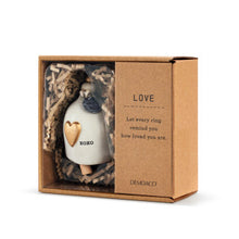 Load image into Gallery viewer, Mini Inspired Bell - Love - Hanging Decoration - Ceramic and Metal