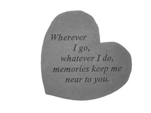 Bereavement Garden Stone - Heart Shaped - 6.75" X 6" - Multiple verses available