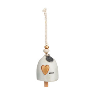 Mini Inspired Bell - Love - Hanging Decoration - Ceramic and Metal