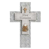 Cross - First Communion - Wall-Mounted - Stone/Resin Mix - Gray - 8.75"