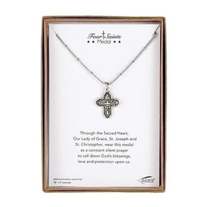 Necklace ~ Four Saints Cross Medal