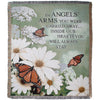 Throw/Tapestry - Angels' Arms - White Floral with Monarch Butterflies - 100% Cotton - 50" X 60"