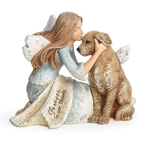 Angel with Dog Figurine