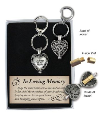 Memorial Locket Key Chain - Always in my Heart