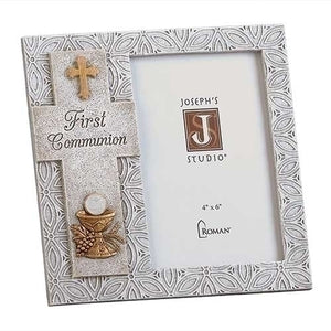 Picture Frame - 1st Communion - Cross - Resin - 4" x 6"
