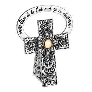 Bedside Cross - Give it to God - Prayer Box - Gold Center