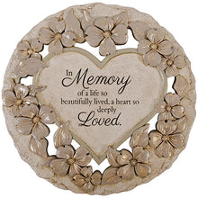 Load image into Gallery viewer, Plaque~ Round stone with Heart insert &quot;In Memory&quot;