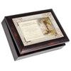 Music Box - First Communion - Song: Ave Maria - Wood Finish with Silver Embellishments