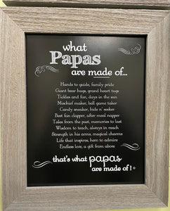 Framed-"What Papa's are Made of...."