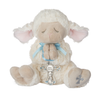 Serenity Lamb with Crib Cross-Blue, Pink, or White Ribbon