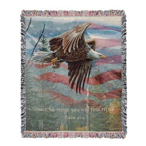 Throw/Tapestry - May Freedom Fly Forever - 100% Cotton - 50" X 60"