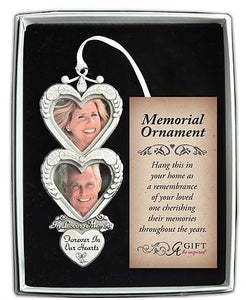 Memorial Ornament ~ Double Heart In Loving Memory