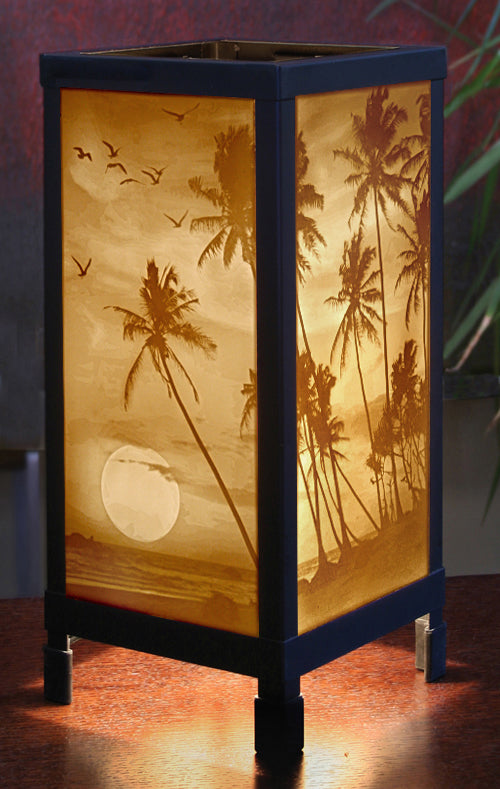 Luminaire Lamp - Tropical Sunset - Lithophane Panels - 13.25