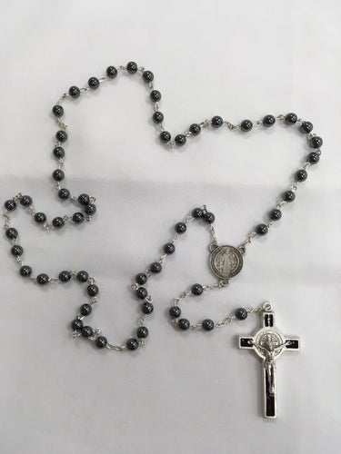 Rosary - St. Benedict - Hematite