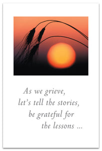 Cards-Condolence "As we grieve, let's tell the stories..."
