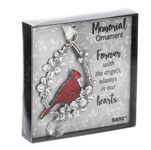 Load image into Gallery viewer, Memorial Ornament - Cardinal - Metal with Crystal - (Multiple verses available)