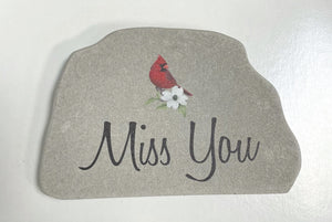 Garden Stone~Cardinal "Miss You"