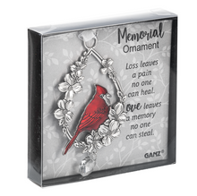 Load image into Gallery viewer, Memorial Ornament - Cardinal - Metal with Crystal - (Multiple verses available)