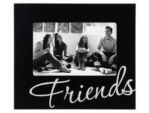 Picture Frame - "Friends" - 4"X6" Photo - 7"X5.5" Frame - Black with White Script