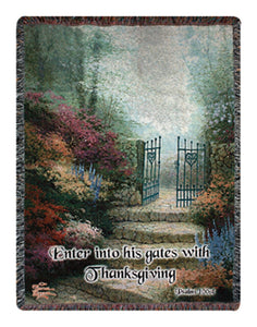 Throw/Tapestry - Garden of Promise - 100% Cotton - 50" X 60"