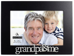 Picture Frame - "Grandpa & Me" - Black - 4" X 6" Photo