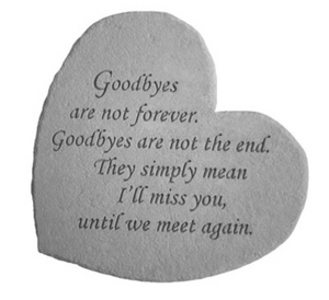 Bereavement Garden Stone - Heart Shaped - 6.75" X 6" - Multiple verses available